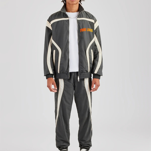 Veste de course en nylon vintage respirant personnalisée grande taille pour hommes ensemble de survêtement léger coupe-vent - Product Image 1