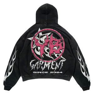 Sweat-shirt à capuche imprimé DTG personnalisé pour hommes et pantalon évasé survêtement décontracté 2 pièces à la mode - Product Image 5