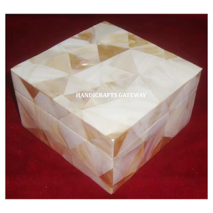 Joyero de nácar de madera con forma cuadrada más atractivo para decoración y propósito de regalo de boda en el mejor rango de precios - Product Image 1