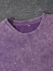 Conjunto de Camiseta y Pantalones Cortos Personalizados, Camiseta Morada con Estampado de Corazón y Huella de Pata, Cuello Redondo, Tejido de Algodón y Elastano, Informal, Verano - Product Image 2