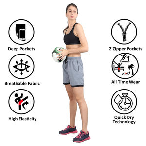 กางเกงกีฬาขาสั้นสำหรับผู้ชายกางเกงขาสั้นไมโครผ้าฝ้าย100% มี8สีในสต็อก - Product Image 3