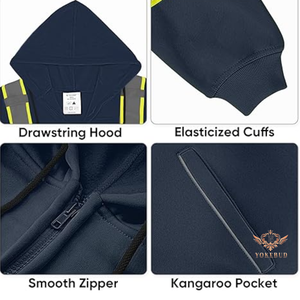 เสื้อแจ็คเก็ตมีฮู้ดผ้าขนแกะ PPE เสื้อแจ็คเก็ตมีฮู้ดสะท้อนแสงสำหรับฤดูหนาวอากาศหนาวเสื้อผ้าป้องกัน - Product Image 3