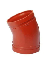 Raccord de tuyauterie en fonte ductile rainuré rouge à 45 degrés pour la protection incendie et les systèmes de plomberie