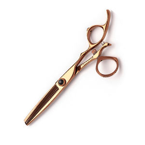 Ciseaux à effiler en acier inoxydable allemand couleur or revêtus avec anneau réglable Type de beauté - Product Image 4