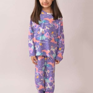 Conjunto de pijama de camisa con cuello de moda de verano para mujer y niña, algodón orgánico, manga corta, estilo informal con estampado Digital de talla grande - Product Image 1