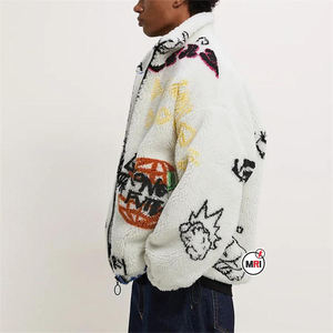 Ropa de calle de alta calidad, manga larga, carcasa suave, forro polar, cremallera, peso pesado, ropa de calle cálida personalizada, transpirable, suave para hombres, chaquetas - Product Image 5