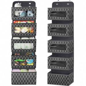 Organisateur de porte pliable pour bébé avec 5 grandes poches pour garde-manger, chambre de bébé, salle de bain, placard, dortoir - Product Image 1