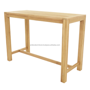 Ensemble de table à manger rectangulaire, minimaliste et moderne Meubles de bar en bois de teck de couleur naturelle pour les banquets à la maison - Product Image 3