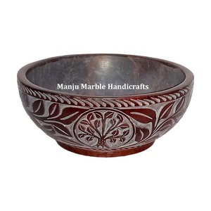 New Traditional Classic Design Hand Curved Product Soapstone Carving Bowl With Round Shape For Home And Hotel Decorations Tools - Product Image 2