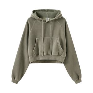 사용자 정의 도매 플러스 사이즈 의류 인쇄 자른 여성 후드 스웨터 제조 업체 세관 의류 - Product Image 6