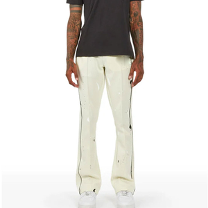 Por encargo 100% algodón francés Terry hombres pantalones acampanados de alta calidad de talla grande ropa de calle ligera - Product Image 3