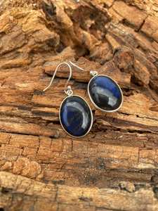 Pendientes de Labradorita Azul Brillante, Plata de Ley 925, Piedra Preciosa Hecha a Mano, Joyería de Moda Única, Regalo para Mujeres y Hombres - Product Image 6