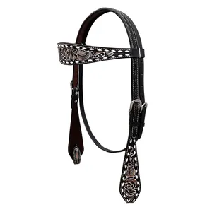 Ensemble de serre-tête et de collier de poitrine en cuir véritable léger de haute qualité sur mesure Premium Horse Tack vente en gros - Product Image 2