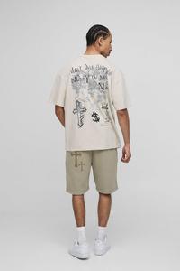 2025 Men's Oversized Premium Quality <b>100</b>% Cotton Streetwear T-Shirt Customized Digital Print <b>Yarn</b> Dyed 240GSM 250GSM Knitted - Product Image 3