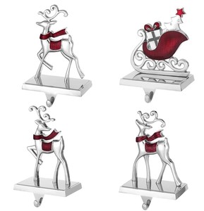 Juego de soporte de calcetín de Navidad de Metal de alta calidad elegante diseño de estrella y árbol percha de repisa para decoración del hogar - Product Image 6
