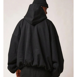 Hip Hop sudaderas con capucha de gran tamaño de los hombres Streetwear Baggy Fit Pullover Elástico Hem Streetwear Algodón Fleece Moda Sudadera con capucha de gran tamaño - Product Image 4