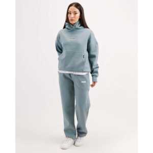 Ensemble sweat-shirt et hoodie en molleton français surdimensionné pour homme Cyan Essential 300 GSM - Product Image 5