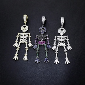 Collar con abalorio <span class=keywords><strong>de</strong></span> <span class=keywords><strong>esqueleto</strong></span> Punk exagerado para hombres <span class=keywords><strong>y</strong></span> mujeres, colgante <span class=keywords><strong>de</strong></span> calavera humana chapado en oro <span class=keywords><strong>de</strong></span> latón para <span class=keywords><strong>mujer</strong></span>, regalo <span class=keywords><strong>de</strong></span> Halloween, joyería para fiesta - Product Image 5