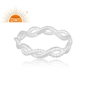 Bague torsadée en argent sterling fait à la main, bijoux personnalisés pour femmes, cadeau pour elle - Product Image 3