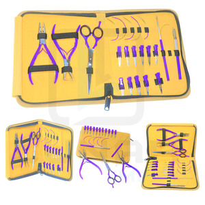 <b>Multi</b> Functional New Arrival Hair Extension <b>Tools</b> Kit in Lavender Silver Color With Customized Packaging & Labeling - Product Image 1