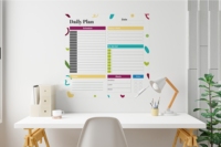 Tableau blanc organisateur de planification quotidienne pliable en bois et plastique, modèle 2024, en polystyrène durable, avec aimant à électrostatique
