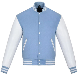 Veste universitaire Letterman de baseball personnalisée de haute qualité du fabricant OEM hommes coupe-vent chenille broderie tissu de coton décontracté - Product Image 1
