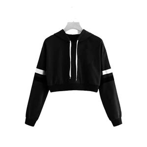 Sweat à capuche court pour femmes à la mode pull décontracté haut court sweat à capuche pour Streetwear, sport et mode quotidienne - Product Image 1