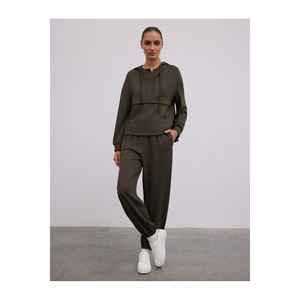 Sweat-shirt en mélange de viscose à fermeture éclair et à capuche pour femme - Product Image 2