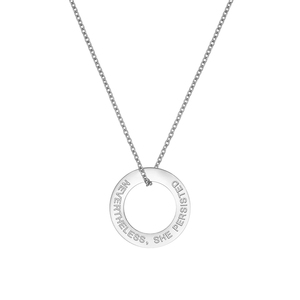 Collane di gioielli di moda argento in acciaio inossidabile <span class=keywords><strong>collana</strong></span> con ciondolo cerchio personalizzata per scrivere I Am The Storm <span class=keywords><strong>collana</strong></span> di donne all'ingrosso - Product Image 5