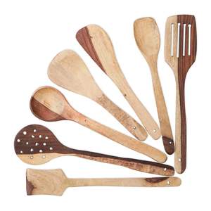 Juego de Cubiertos de Madera de Primera Calidad, Espátulas Ecológicas, Cucharas de Mango Largo, Cucharón, Diseño Moderno para Uso en el Hogar y Restaurantes, Exportación al por Mayor - Product Image 1