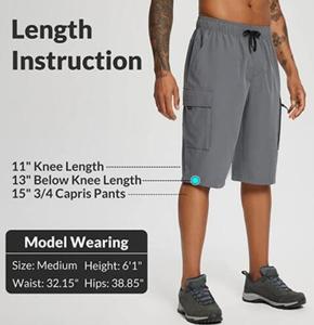 ZN-Shorts de randonnée à la mode pour garçons sous la longueur du genou Poids léger Séchage rapide Workout Gym Pocket Cargo Shorts Expédition DDP - Product Image 4