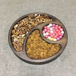 Plateau à collation hexagonal à cinq sections en pin parfait pour les mariages restauration fruits secs noix charcuterie affichage - Product Image 3