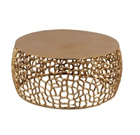 VISHAL HANDICRAFT Table basse en aluminium indien artisanale, élégante et unique, mobilier de salon classique de luxe