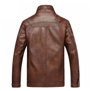 High Quality <b>Long</b> Sleeves Customized Logo <b>Leather</b> <b>Jacket</b> Fashion Clothing Windproof <b>Leather</b> <b>Jacket</b> for Men - Product Image 3