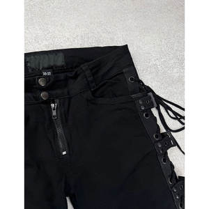Pantalones Punk Negros Góticos Sexys con Cordones y Hebillas para Mujer, Venta al por Mayor de Fábrica de Alta Calidad 2026 - Product Image 6