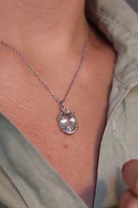 Collar de amatista verde, colgante de piedras preciosas genuinas, joyería elegante de Plata de Ley 925, regalo de aniversario para ella, diseño minimalista - Product Image 6