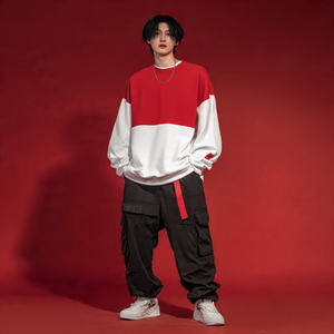 เสื้อกันหนาวขนแกะ500 GSM สำหรับฤดูหนาวเสื้อสเวตเชิ้ตผู้ชายไหล่ตกเสื้อคอกลมพิมพ์ลาย - Product Image 1