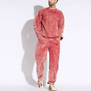 Survêtements respirants 100% coton de haute qualité, pantalon évasé délavé à l'acide, ensembles de survêtements en gros, costumes délavés à l'acide pour hommes, service OEM - Product Image 3