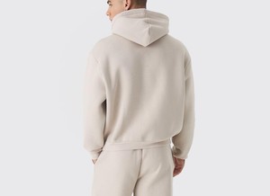 Sweat-shirts à capuche survêtements en tissu épais coton couleur de la peau ensemble de pantalons de survêtement à capuche Fratres Sports - Product Image 3