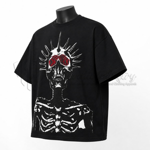 Camiseta Gráfica Extra Grande Premium, Camiseta de Algodón Personalizada de Estilo Gótico Urbano, Proveedor Mayorista - Product Image 3