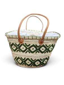 Bolso Tote de Paja Tejida Impermeable para Mujer, con Dos Asas de Cuero, Diseño Geométrico, para Uso Diario y Viajes, con Forro para Todas las Estaciones - Product Image 2