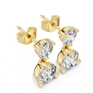 Pendientes de Fiesta para Mujer en Oro Rosa de 14K con Diamantes Redondos Cultivados en Laboratorio, Regalo de Aniversario Nupcial Certificado de Lujo, Elegante - Product Image 4