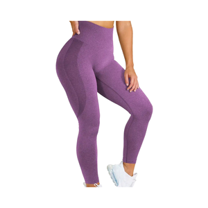 Mallas sólidas de compresión de cintura alta para Yoga, pantalones de gimnasio para Fitness, mallas de entrenamiento para gimnasio para mujer, OEM personalizado - Product Image 1