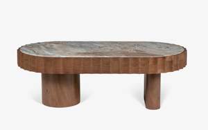 Table basse moderne avec détails cannelés, construction en bois massif - Meubles de maison écologiques et durables - Product Image 6