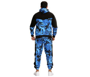 Sudadera con capucha y estampado de camuflaje para hombre con pantalones de chándal, conjunto de ropa deportiva informal - Product Image 2