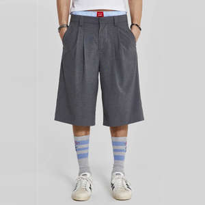 Service OEM Short d'été ample à ourlet ouvert pour hommes Short ample à double pli jambe large longueur genou Short baggy 2026 en matériau de haute qualité - Product Image 1