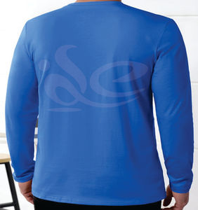 T-shirt en coton épais coupe ajustée pour hommes 100%, respirant, anti-rides, col rond, manches longues, logo personnalisé, streetwear - Product Image 5