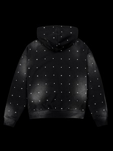 Sweat à capuche personnalisé de haute qualité avec un design personnalisé, effet délavé au soleil, avec strass, respirant, 100% coton, sweat à capuche avec strass - Product Image 2