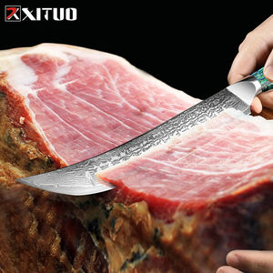 Damascus Ham Knife Japan VG-10 Steel Brisket Slicing Knife Kitchen Dazzling <b>Abalone</b> <b>Shell</b> Handle Sharp Slicer Bread Knife - Product Image 6