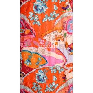 Ropa de Dormir para Mujer, Estilo Vintage, Hecha a Mano, Acolchada Kantha, 100% Algodón, Floral, Transpirable, para Verano - Product Image 4